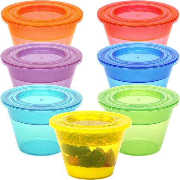 Youngever 7 Sets Plastic Parfait Cups, Re-usable Plastic Dessert Cups with Lids and Inserts, Reusable Plastic Yogurt Cups with Inserts, Spill and Leak Proof (Small 120ML) 0