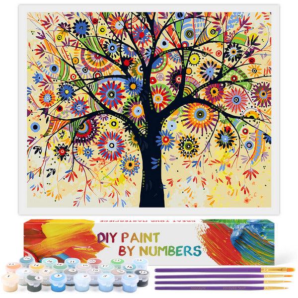 Toudorp DIY Oil Painting by Numbers, Canvas Oil Painting Flower in the Bottle for Adults and Drawing Beginner Painting by Numbers with Brushes Wooden Frame 16 x 20 Inches