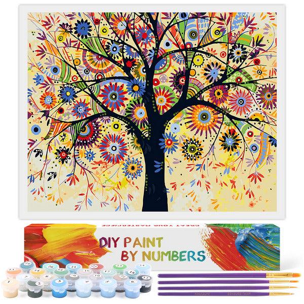 Toudorp DIY Oil Painting by Numbers, Canvas Oil Painting Flower in the Bottle for Adults and Drawing Beginner Painting by Numbers with Brushes Wooden Frame 16 x 20 Inches 0