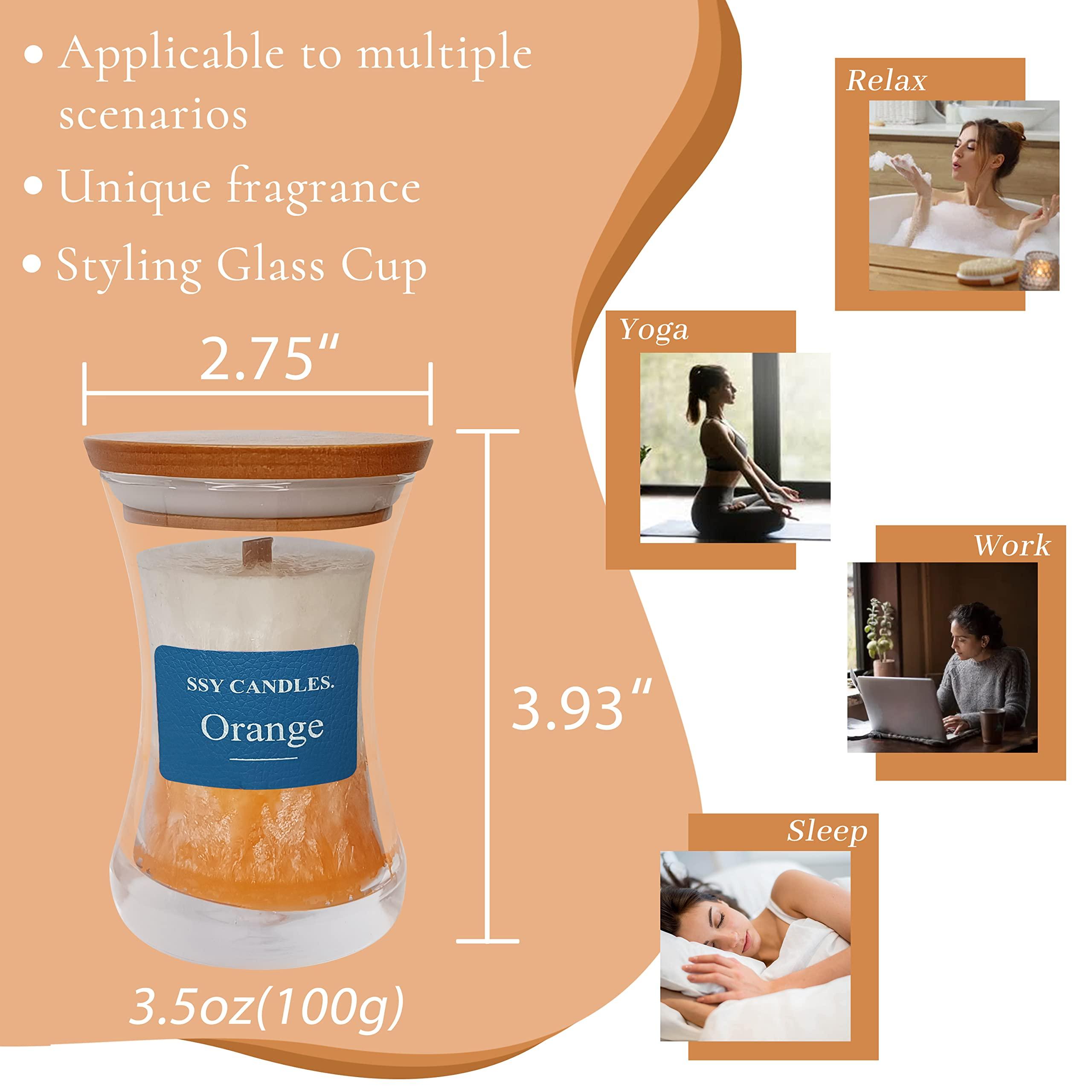 Experience Relaxation with Our Scented Jar Candle - 100% Natural Soy Wax, Burns up to 45 Hours, Aromatherapy Candle Gift for Any Occasion (#3 Single Orange) 3