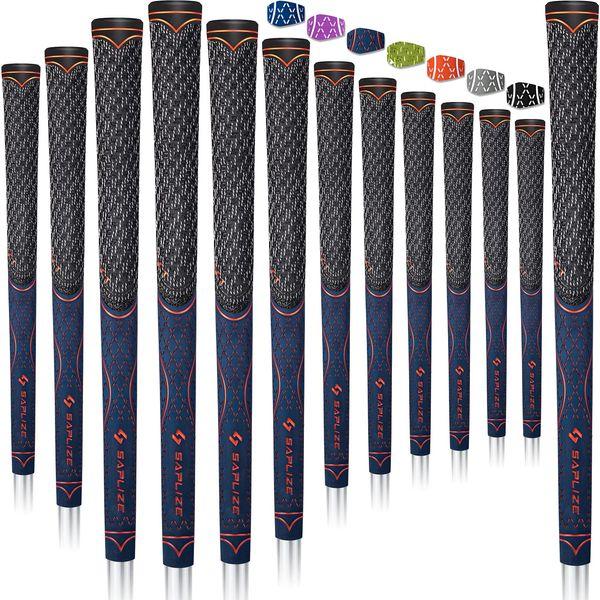 SAPLIZE 13 Golf Grips, Standard, Multi-compound Hybrid Golf Club Grips, Dark Blue Color 0