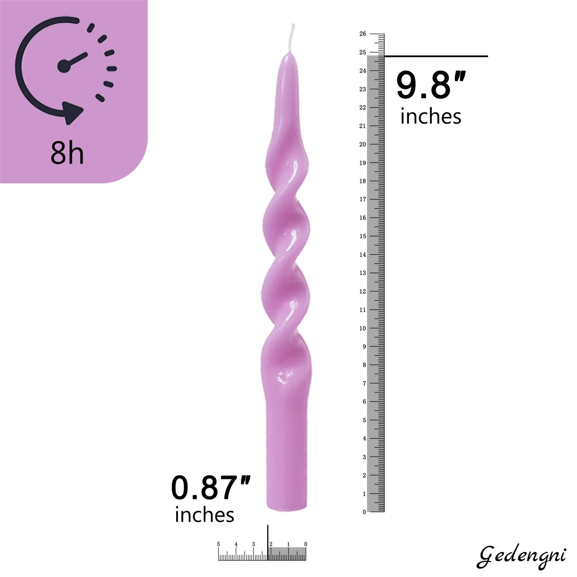 10inches Spiral Taper Candles Unscented Candles Purple Candlesticks for Home Decoration Twisted Tapered Candle Set of 2 2