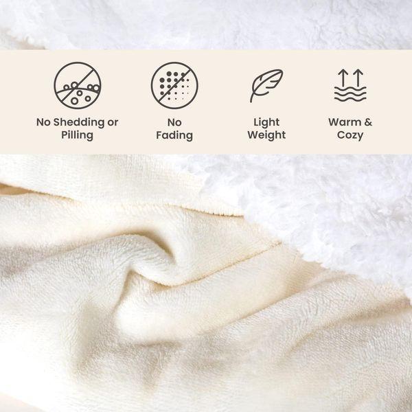 Everlasting Comfort Plush Sherpa Fleece Blanket - 2 Sided, Reversible Warm, Thick, Comfy, Soft Throw (127x165cm) 6