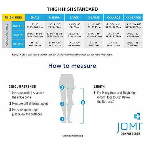Jomi Compression Thigh High Stockings Collection, 20-30mmHg Surgical Weight Closed Toe 240 (XX-Large, Beige) 4