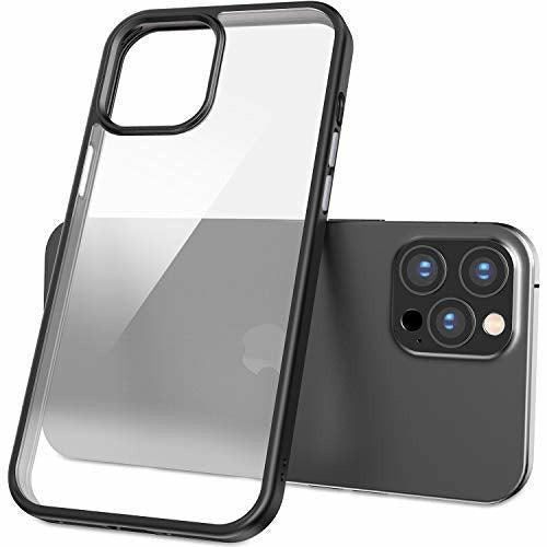 TOZO Compatible for iPhone 12 Pro Max Case 6.7 inch Hybrid Soft Grip Matte Finish Clear Back Panel Thin Cover compatible with Black 2