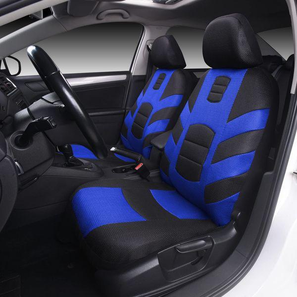 AUTOYOUTH MeshFlex Automotive Seat Covers for Car, SUV, Truck, Vehicles, Auto, Vans (2 Fronts) - Blue Car Seat Covers for Front Seats Low Back Bucket Seat Covers Truck Seat Protectors 1