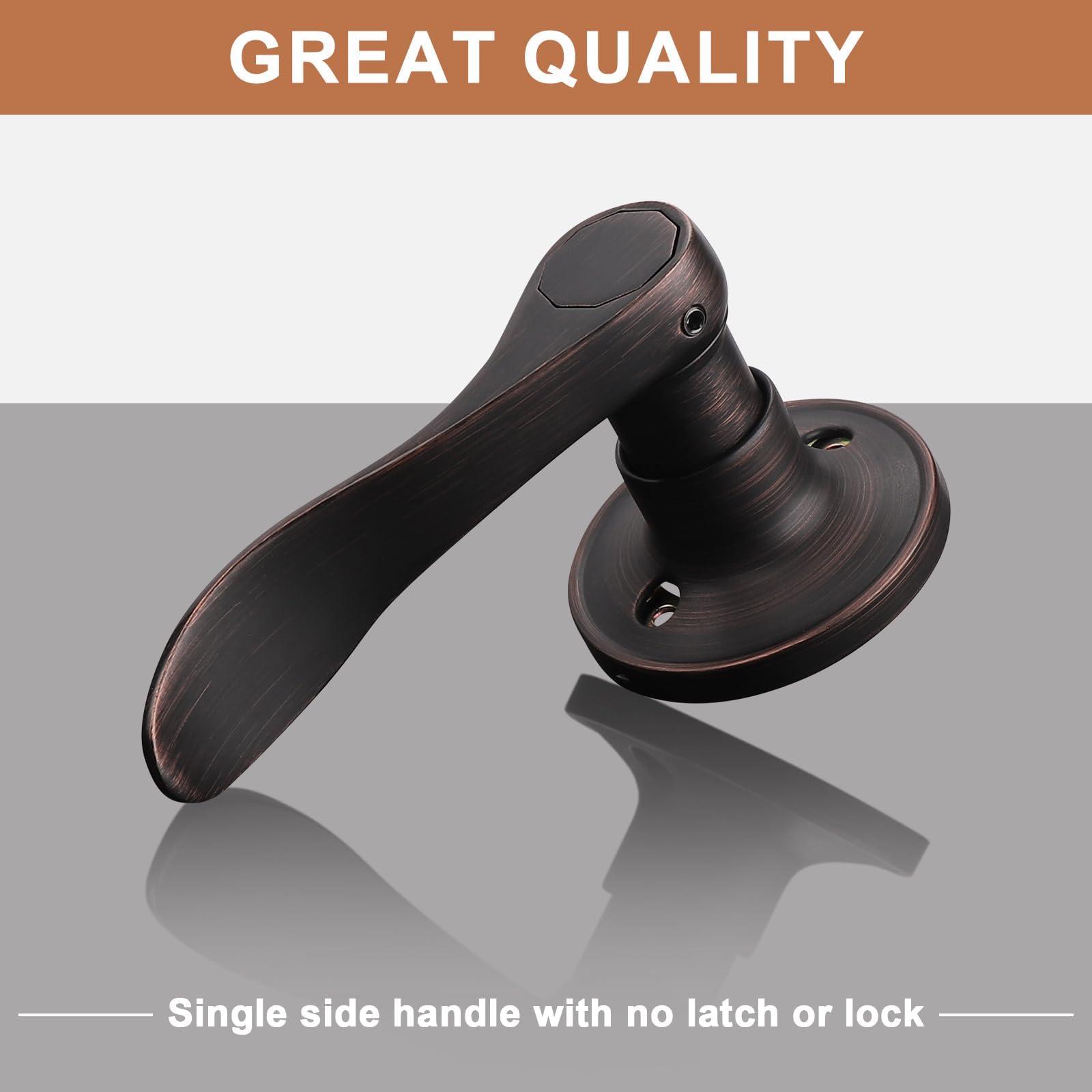 Probrico Oil Rubbed Bronze Dummy Handles, Internal Door Levers on Rose, Dummy Levers for Closets(No Latch), 2-Way Adjustable, 1 Pack 1