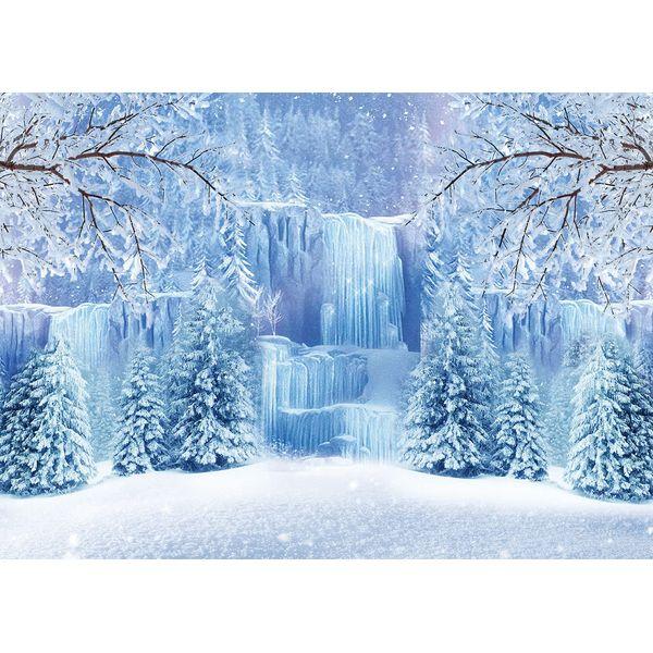 XCKALI Winter Frozen Photography Backdrop Ice and Snow Crystal Pendant White World Decorstions Photo Studio Props 8x6FT 3