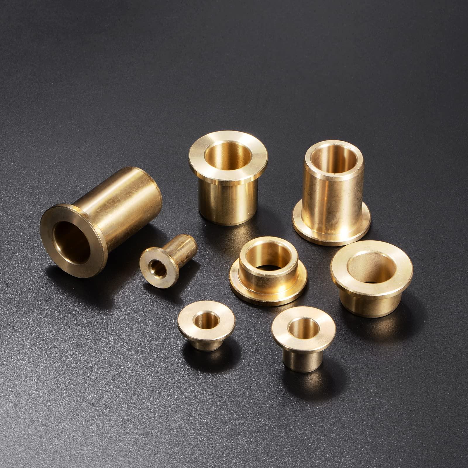 sourcing map 2pcs Flange Bearing Sleeve 12mm Bore 18mm OD 12mm Length 3mm Flange Thickness Bronze Bushing Self-Lubricating Bushings Sleeve for Industrial Equipment 4