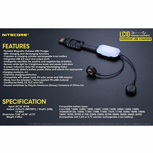 Nitecore LC10 Magnetic Charger for Adults, Black 3