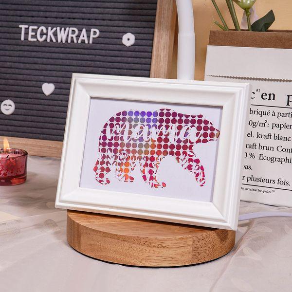 TECKWRAP Holographic Mosaic Rainbow Chrome Vinyl 1ft x 5ft, Circle Rosered 4