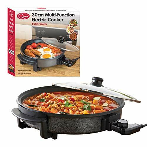 Quest 35410 30cm Multi-Function Electric Cooker Pan with Lid, 1500 W, Aluminium 0