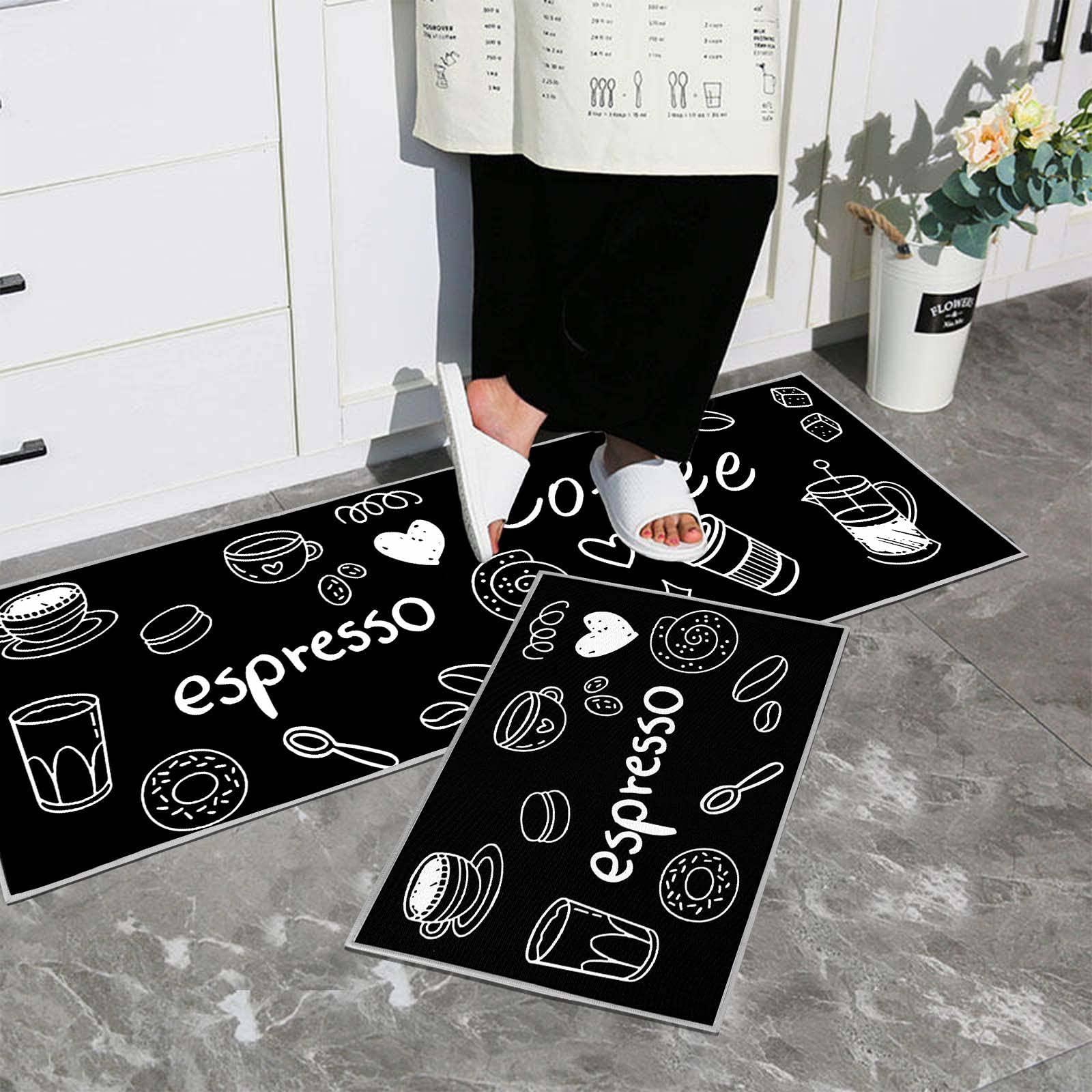 Hoimlm Kitchen Rug Set 2 Piece Non Slip and Anti Fatigue Kitchen Mat, Washable Mats and Rugs for kitchen,Hallway Runner Set, Dining Room, Entryway and Home Decoration Office 3