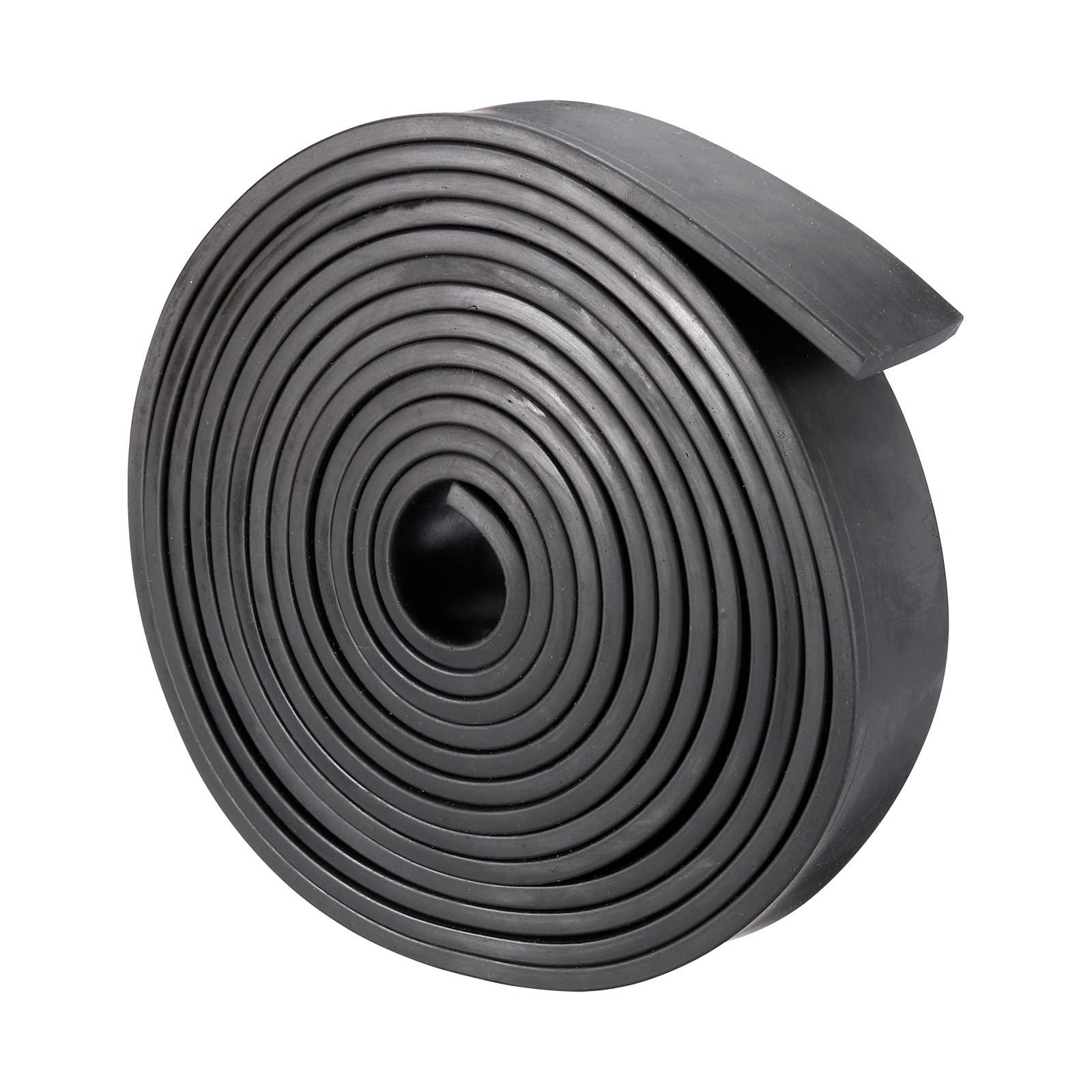 sourcing map Neoprene Rubber Sheet Rolls 5mm(T) x30mm(W) x2m(L), Solid Rubber Strips for DIY Gasket, Sealing Padding, Reduce Vibration Mat 0