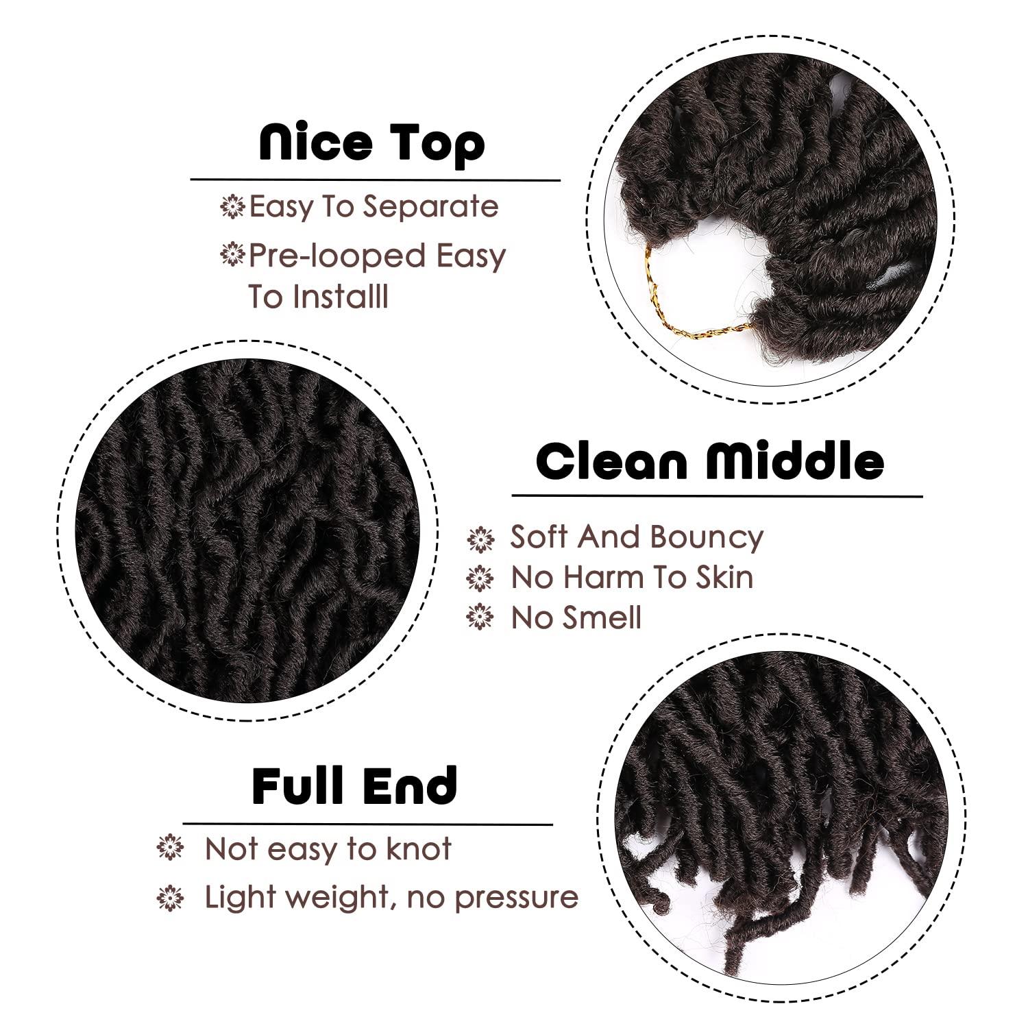 5 Packs Faux Locs Crochet Hair 36 Inch, Nu Locs Crochet Hair, Wavy Crochet Locs Short Locs Crochet Braids Crochet Dreadlocks (20 Roots/Pack) #4 2