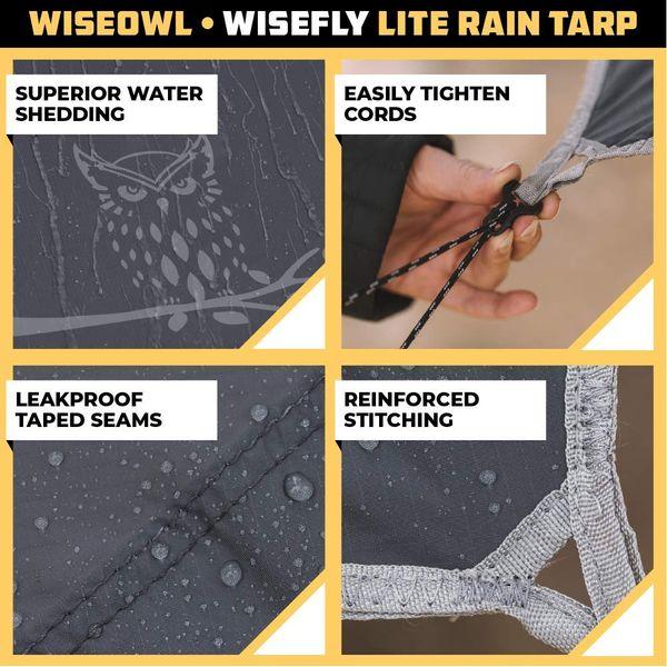 Wise Owl Outfitters Camping Tarp - Waterproof Rain Fly Tarp for Hammock and Shelter - Camping Accessories with Tent Stakes and Carry Bag 2