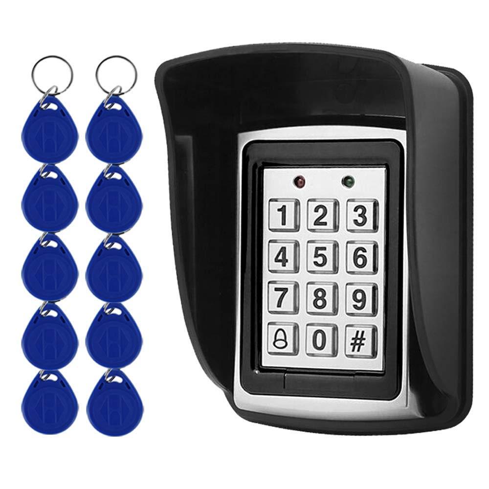 YAVIS RFID Metal Waterproof Access Control Keypad for Door Controller Outdoor and Indoor Support 1000 User+ Waterproof Cover+10pcs Keyfobs 0