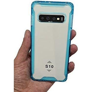 CP&A Protective Phone Case, Clear Hard PC Back and Soft TPU Bumper with Shockproof Air Cushion for Samsung S10, Protective Cover Case, Slim Fit, Shockproof Bumper Cover for Samsung Galaxy S10 (Blue) 0