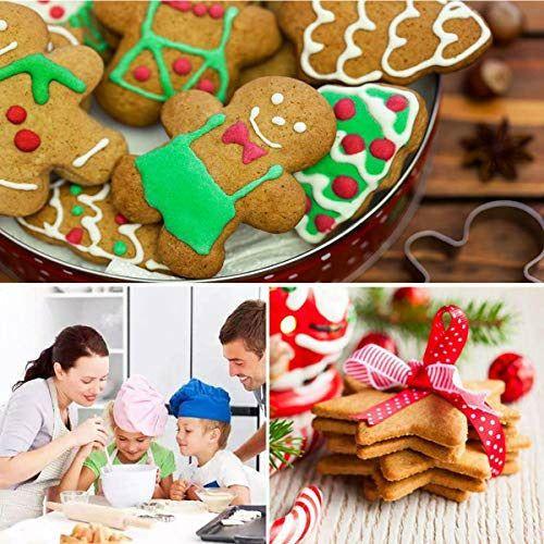 Christmas Cookie Cutter Set of 9, Large Xmas Biscuit Cutters Mould Holidays Cookies Molds with 20 Pc Cookie Bags for Making Gingerbread Men, Snowflake, Reindeer, Snowman, Christmas Tree?etc. 2