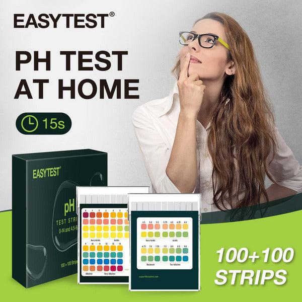 EASYTEST pH Test Strips 0-14/4.5-9.0 ,200 Strips,Accurately Monitor Tests Saliva and Urine Body pH Levels for Water with Soil Alkaline Acid Levels Testing 1