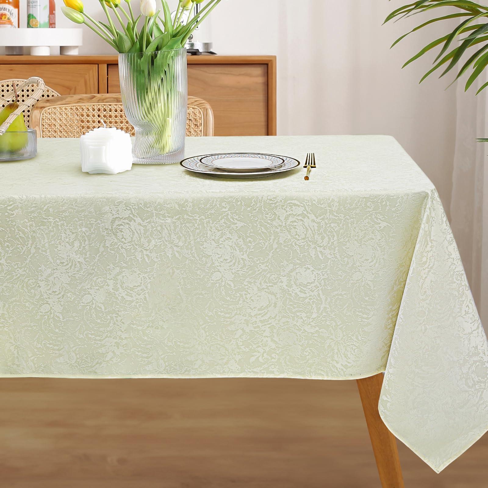 Arquiel Rectangle Table Cloth, Wrinkle Free Jacquard Tablecloth, Fabric Table Cloth for Kitchen Dinning Wedding Banquet Parties Decoration, Indoor and Outdoor(152x213cm)