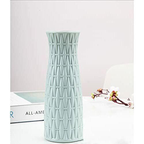 King Style Plastic Vases for Flower, Durable Modern Decorative Flower Vase for Living Room Office Wedding Decoration (Blue) 0