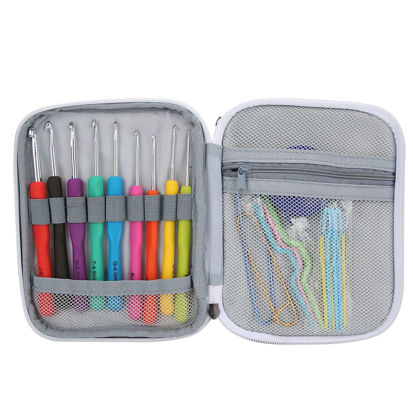 Uadme Crochet Hooks Set, 72Pcs Aluminum Knitting Needles Kit, Smooth Knitting Needles Kit with Bag, Crochet Hooks Knitting Needles Tools Kits Set Storage Case Accessory 4