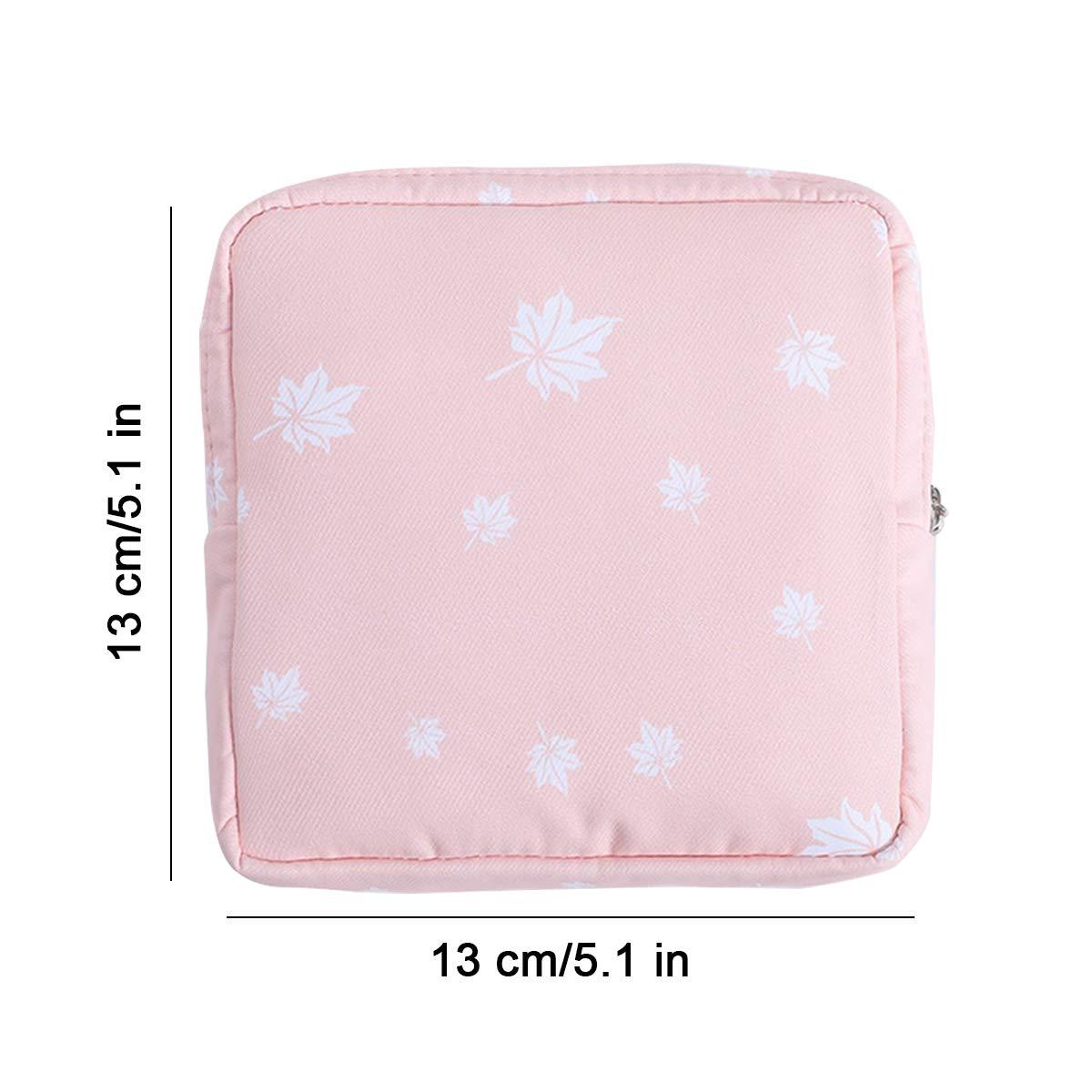 Sanitary Napkin Storage Bag,2pcs Menstrual Cup Pouch,Cotton Cloth Portable Sanitary Napkin Pads Storage Bags Feminine Menstruation First Period Bag for Teen Girls Women Ladies(Dots) 3