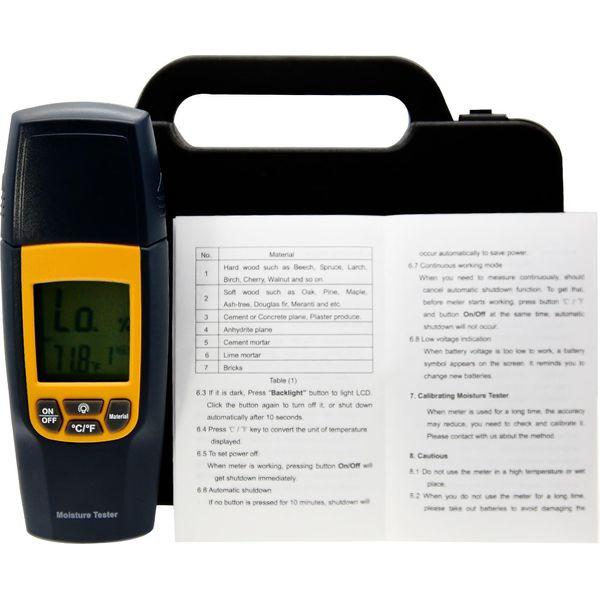 AMTAST 2 in 1 Digital 2 Pins Moisture Meter Temperature Meter Measurement Range 0.0%~95.7% 2