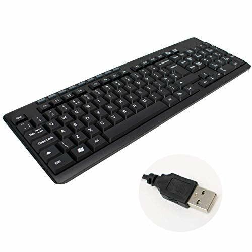 Wired USB Keyboard & Mouse Combo Set/Ergonomic Design/UK QWERTY Layout/Windows Compatible/Plug and Play Technology / 103 Keys & 9 Multimedia Keys/iCHOOSE 1