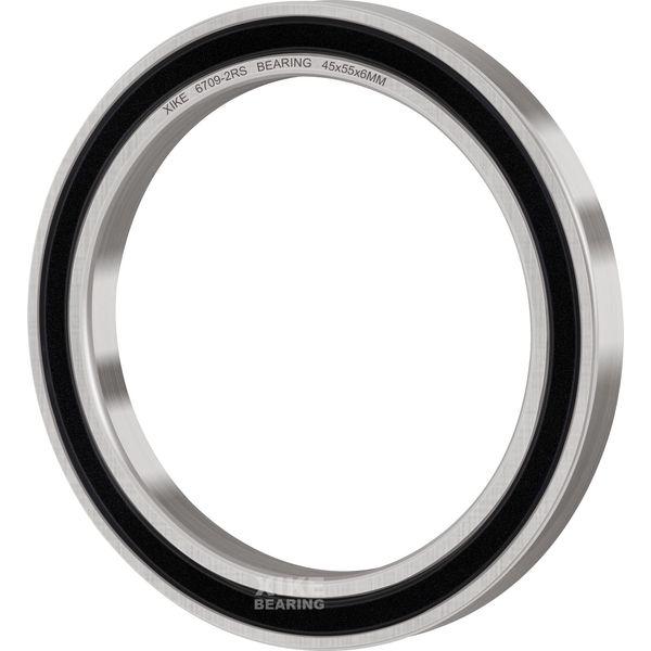 XIKE 10 pcs 6709-2RS Ball Bearings 45x55x6mm, Bearing Steel and Pre-Lubricated, Double Rubber Seals, 6709RS Deep Groove Ball Bearing with Shields 3
