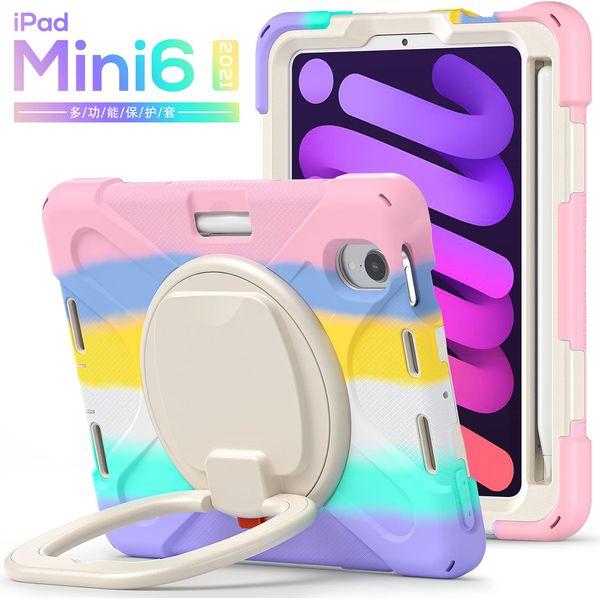 iPad Mini 6th 8.3 inch Case, DMaos Carrying Bag Cover with Crossbody Strap, 3 Layer Durable Regular for iPad Mini 6 - Multicolor Pink 1