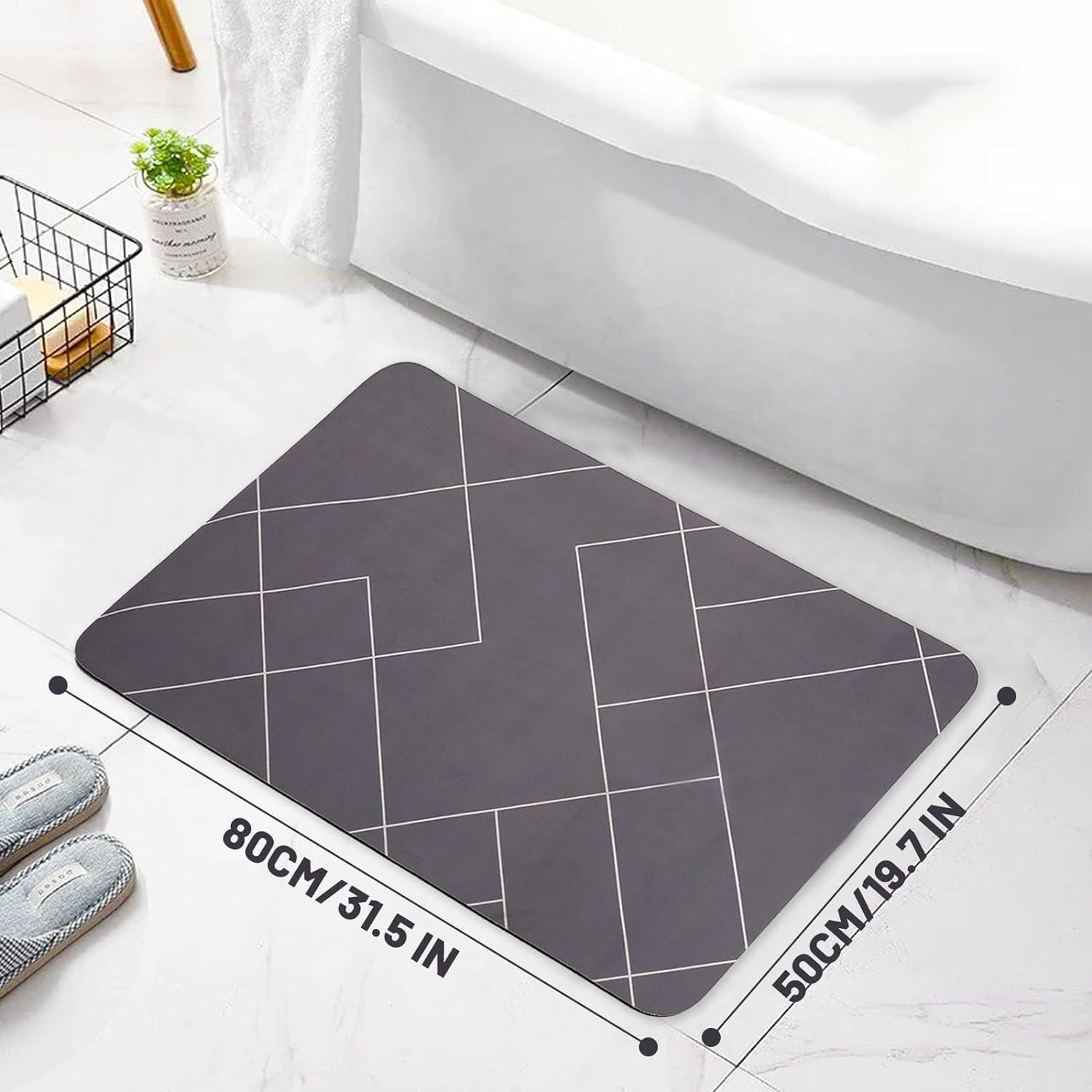 ALLONWAY Bath Mat, Bathroom Mats Quick Dry Non Slip, Bath Mats Absorbent 80 * 50cm, Suitable for Bathroom, Kitchen, Bedroom 1