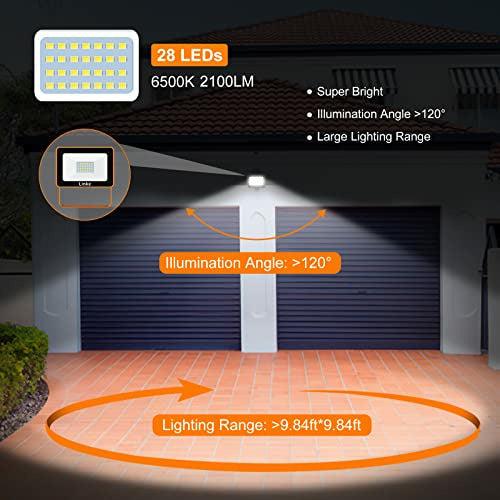 Linke LED Floodlight Outdoor 25W, 2100LM Work Lights with Plug, IP66 Waterproof Led Outdoor Lights, Wall Lights Outdoor Daylight White for Garden, Porch, Courtyard, Garage & Warehouse, 2 Pack 3