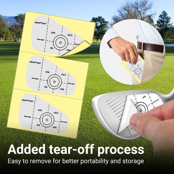 MSOAT Golf Impact Tape, 120 pcs Irons Stickers, Self-Teaching Sweet Spot and Shot Consistency Analysis, Golf Club Face Impact Stickers Ball Hitting Recorder Swing Training Aid 4