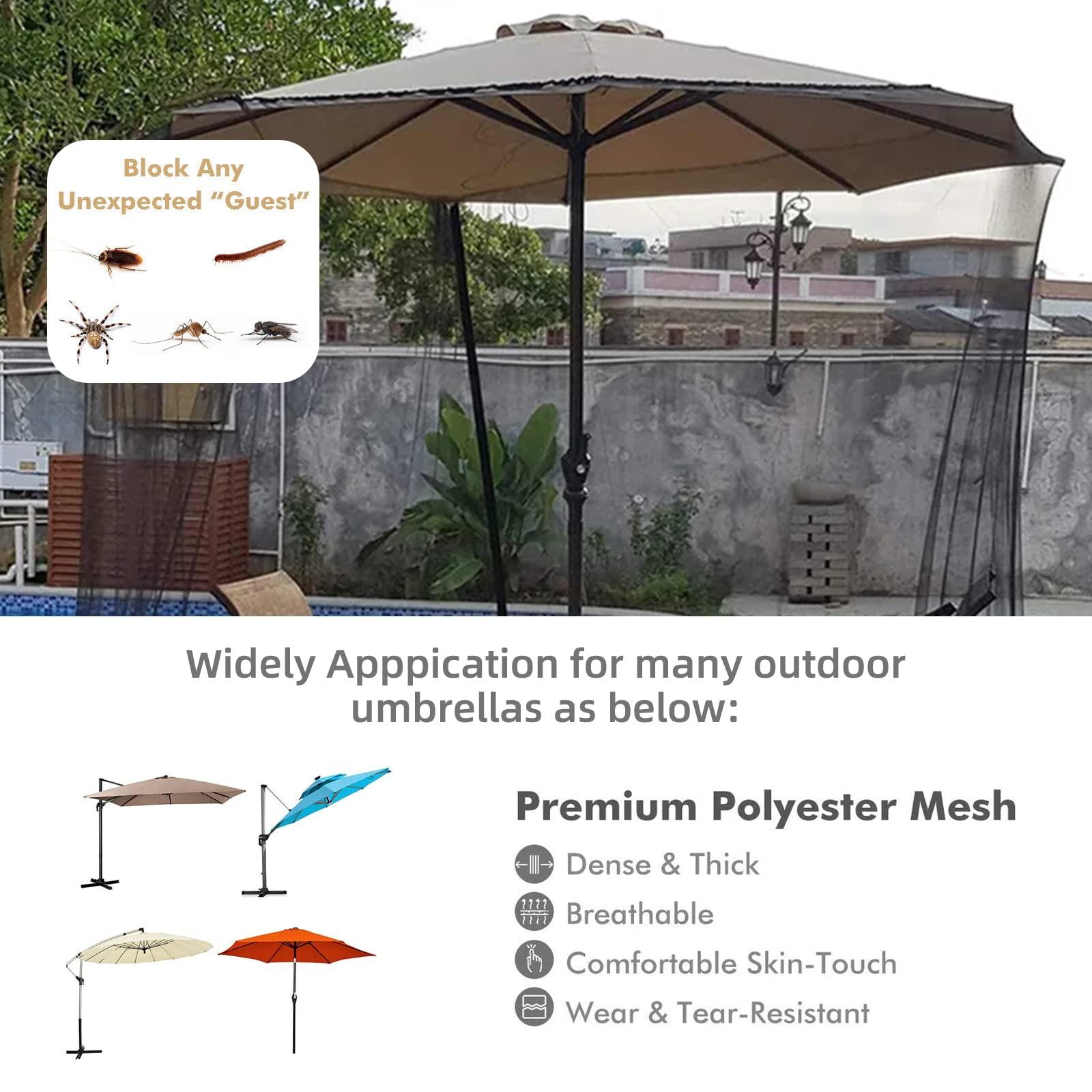 maxant Patio Umbrella Mosquito Netting, Outdoor Garden Umbrella Table Screen 300 * 230cm Parasol Mosquito Net Cover Bug Netting Cover,for Table Umbrellas & Cantilever Offset Hanging Umbrella (B) 4