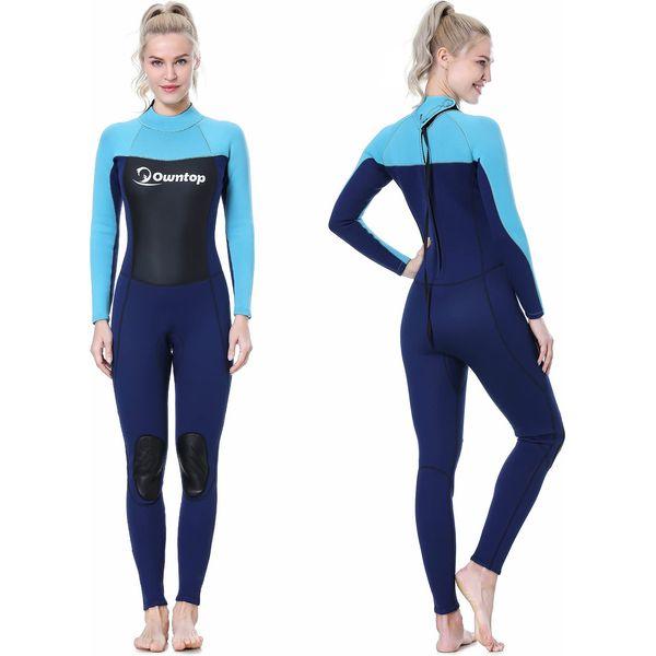 Wetsuit for Men,3mm Thermal Neoprene Wet Suits, Back Zip Long Sleeve One Piece Full Body Dive Suit for Water Sports 0