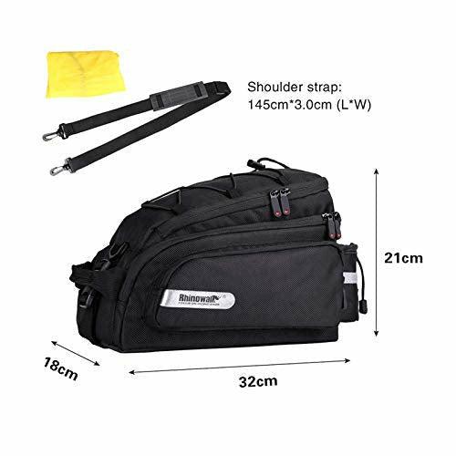 UBORSE Bike Pannier Bag Waterproof Bicycle Trunk Bag 12L Bike Rear Rack Carrier Bag Cycling Storage Pouch with Rain Cover 1