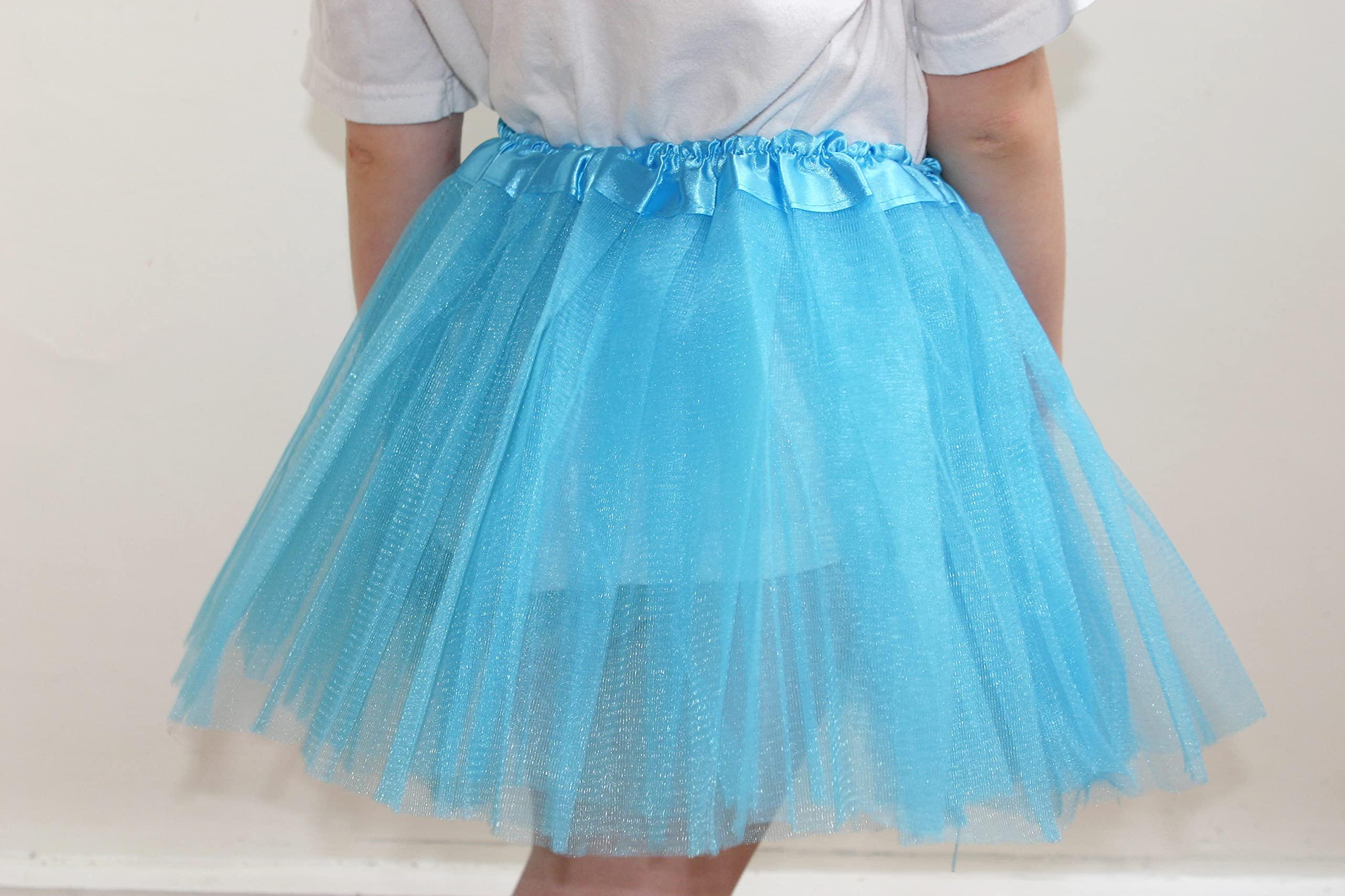 Fun Play fairy costume for girls - butterfly wings children tutu magic wand and hairband - butterfly disguises - angel wings for girls 3-8 years old - color aqua blue 3