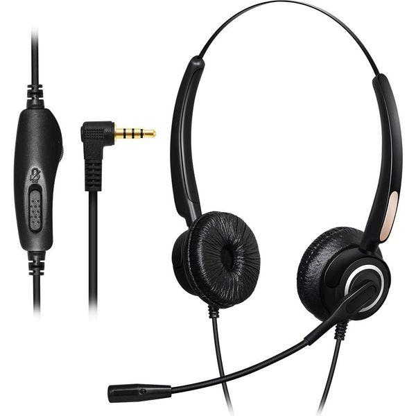 Headset Mobile Phone with Microphone Noise Cancelling & Volume Control, PC Headphones 3.5 mm Jack for iPhone Samsung Computer Business Skype SoftPhone Call Centre Office, Clear Chat, Ultra Comfort