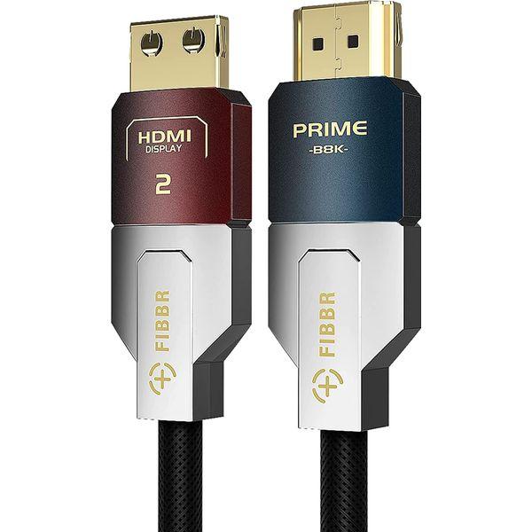 FIBBR 8K Fiber Optic HDMI 2.1 Cable 15M, 48Gbps High-Speed HDMI Cable Support 8K@60Hz, 4K@120Hz/144Hz, HDR10+, eARC, Dolby Vision RTX 3090 for Blu-Ray, PC, Laptop, TV, Projector, PS5/4, and More