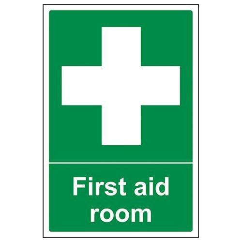 VSafety First Aid Room Sign - Portrait - 200mm x 300mm - Self Adhesive Vinyl 0