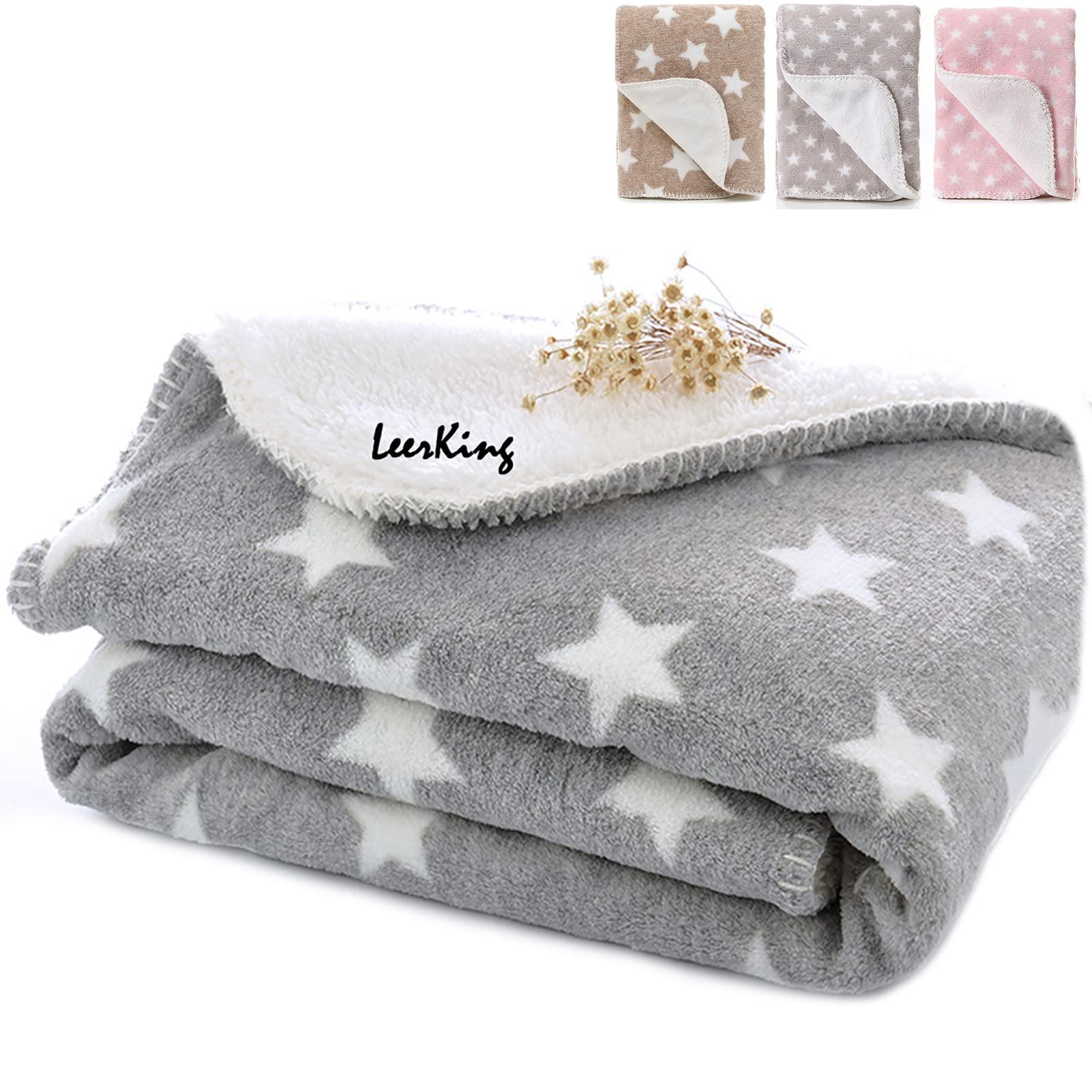 LeerKing Dog Blanket Double Fluffy Fleece Pet Blankets Washable Warm Soft for Cats Dogs Mat Bed, 30 x 40inches