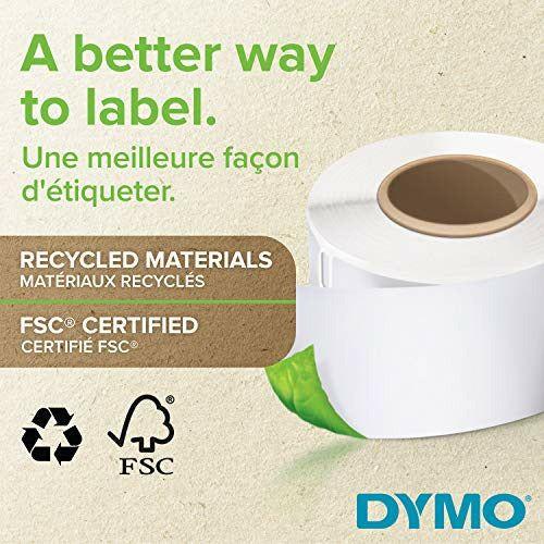 DYMO LW Large Address Labels, 36 mm x 89 mm, Black Print on Clear, 2 Rolls of 130, (260 Easy-Peel Labels), Self-Adhesive, for LabelWriter Label Makers, Authentic 1