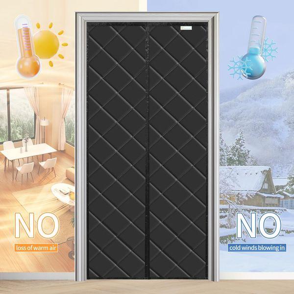 Magnetic Thermal Insulated Door Curtain 75 X 200 CM, Well Made for Living Room, Easy to Install, Keeps The Heat Much Warmer for Your Family, Black 1