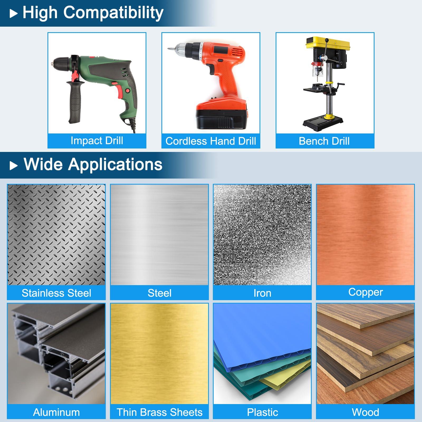 sourcing map Metal Hole Saw Carbide Cutter 53mm / 2.09" Dia for Stainless Steel, Metal, Aluminum Alloy, Copper, Brass, Plastic, with Extra Center Bit 4