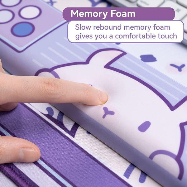 GeekShare Purple Bunny Wrist Rest Support Mouse Pad Set- Non-Slip Rubber Base and Lightweight Memory Foam Wrist Rest for Keyboard and Mouse, Perfect for Gaming,or Home Office Work 4
