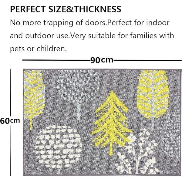 Indoor Entrance Mat 60 x90cm Non-Slip Absorbent Entrance Rug Floor Mat for House Dirt Trapper Mat Hallway Doormat Machine Washable Mat Welcome Door Mat 1