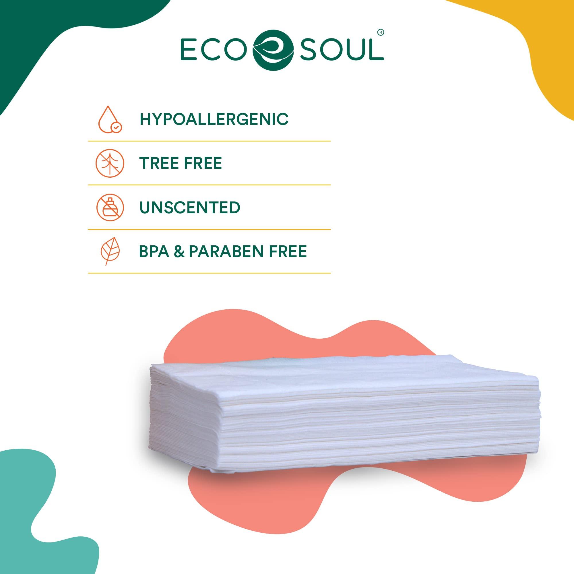 ECO SOUL Bamboo Premium Facial Tissue Cube Box 1200 Count | 12 Pack of 110 | Hypoallergenic, Eco-Friendly, 2 Ply Facial Paper Tissue, Sustainable 2