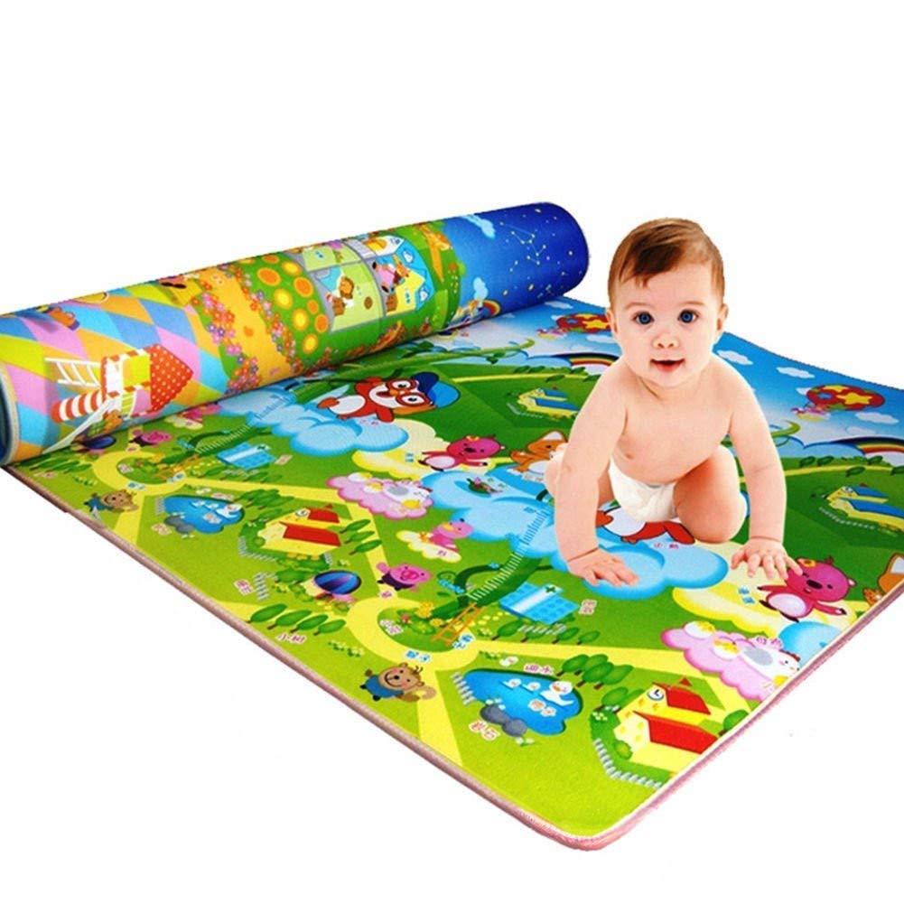 ZZLBUF Baby Kid Crawl Carpet Fantasy Kingdom Fruit Letters Graphic Print Play Game Picnic Large Size Mat (1.8m*1.2m)